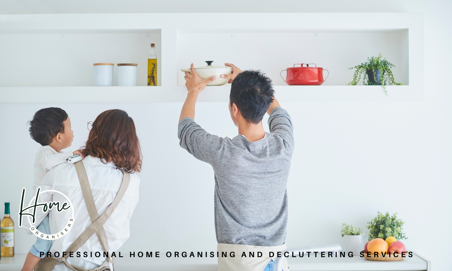 Shared home storage with colour-coded baskets